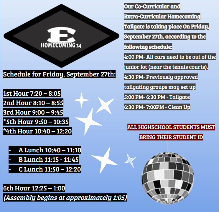 Friday Schedule Information